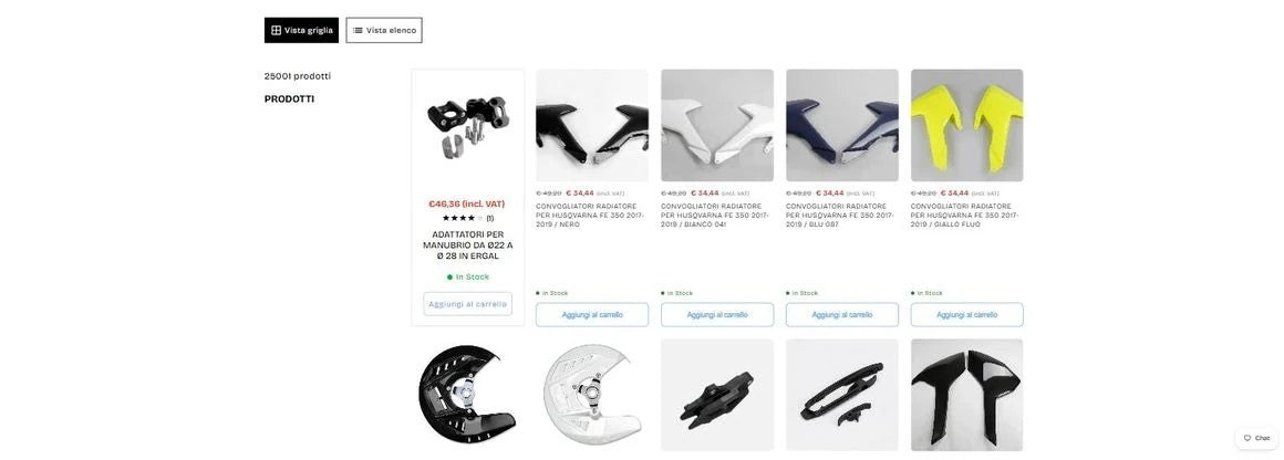 Griglia prodotti filtrata con convogliatori radiatore per Husqvarna FE 350 2017-2019 in quattro colorazioni, prezzi scontati e stato In Stock
